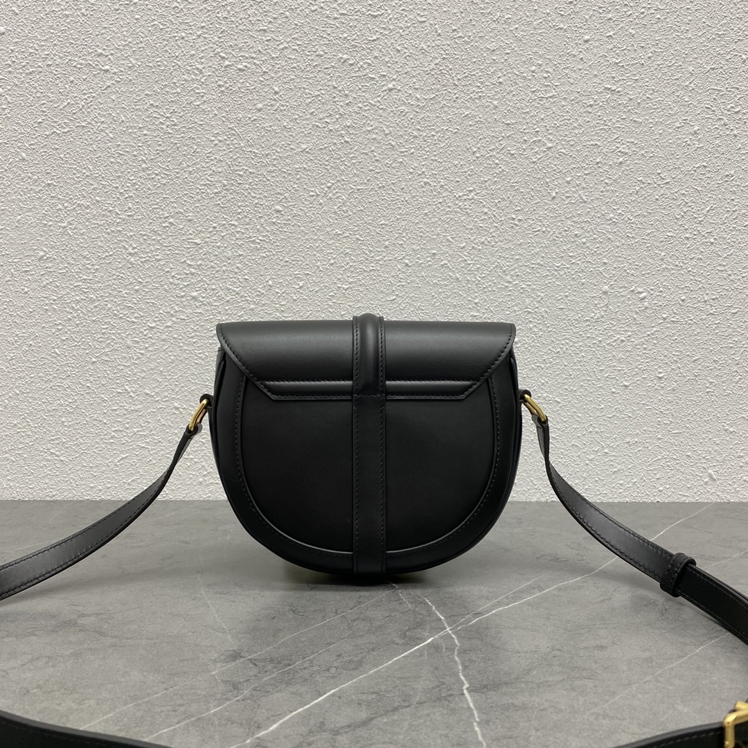 Celine Besace 16 Satinated Calfskin Shoulder Bag Black 188013